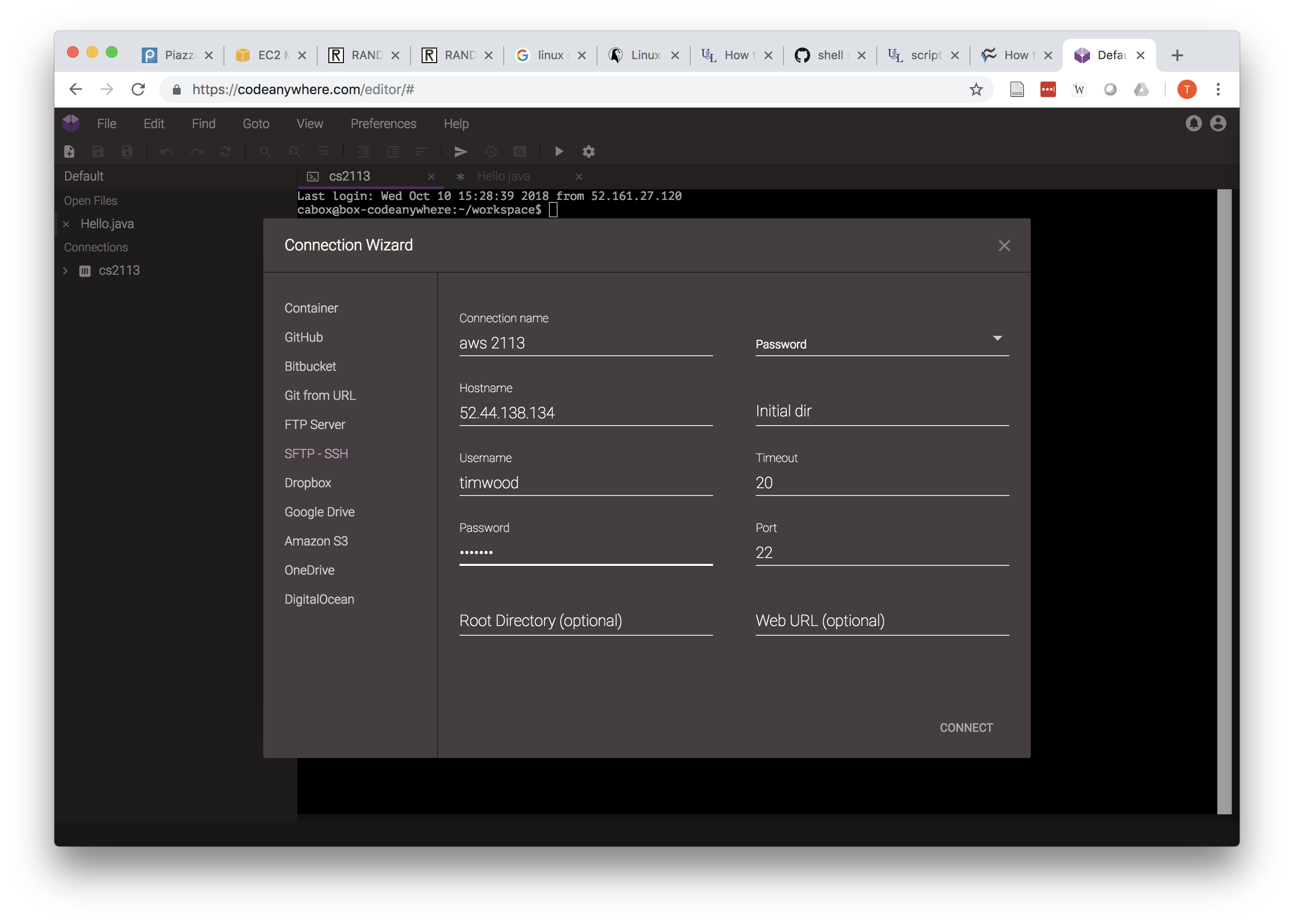 CodeAnywhere Setup