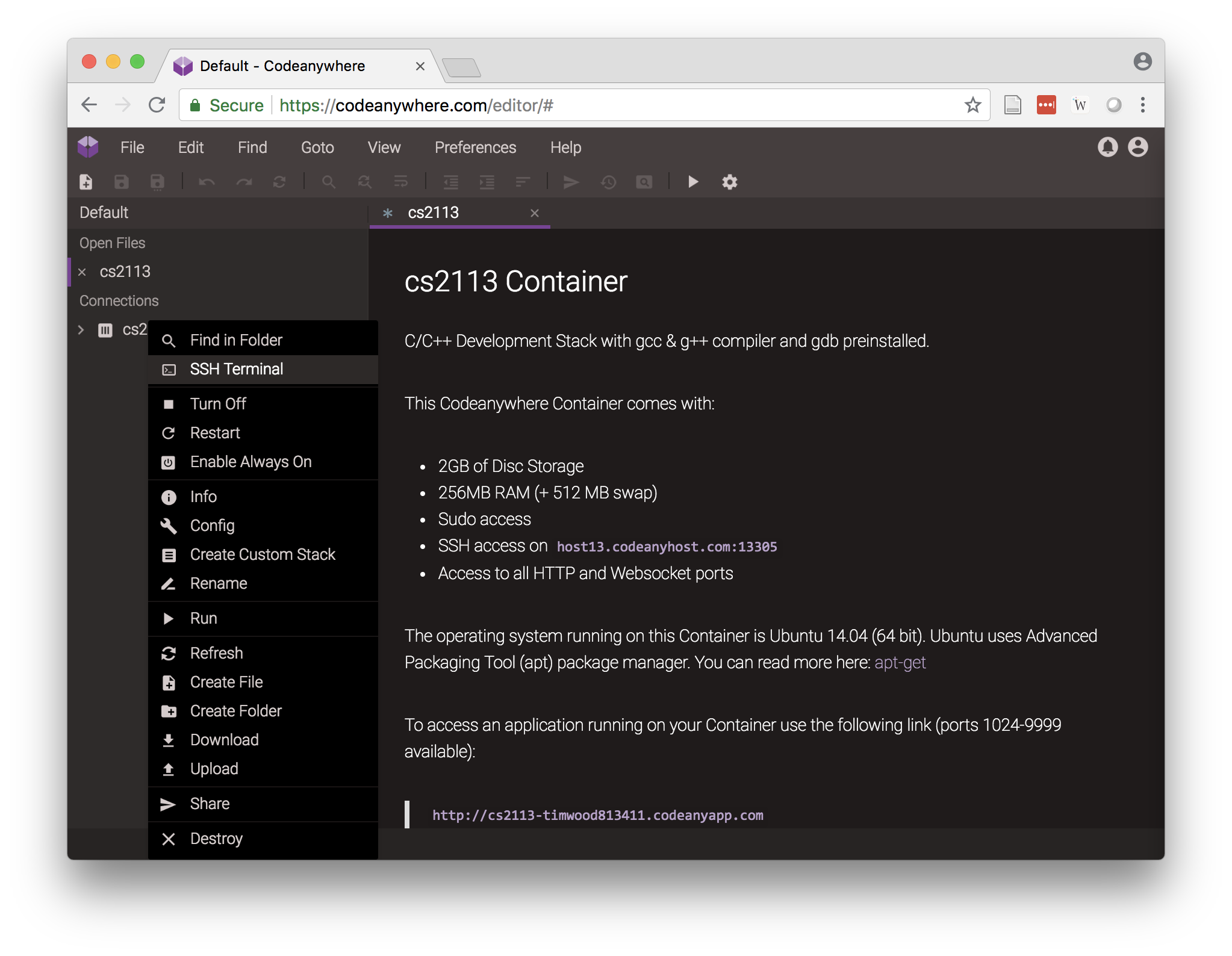 CodeAnywhere SSH Terminal